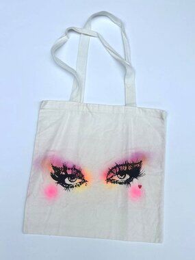 Airbrushed ToteBag Unisex Screenprinted Artsy Punk Queer Handmade
